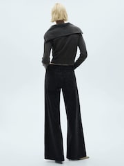 Mango Black Snake Print Wide Leg Jeans - Image 3 of 6