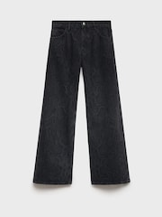Mango Black Snake Print Wide Leg Jeans - Image 5 of 6
