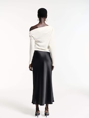Mango Cream Asymmetric Long Sleeve Blouse - Image 3 of 7
