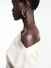 Mango Cream Asymmetric Long Sleeve Blouse - Image 5 of 7