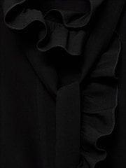 Mango Black High Neck Ruffle Blouse - Image 6 of 6