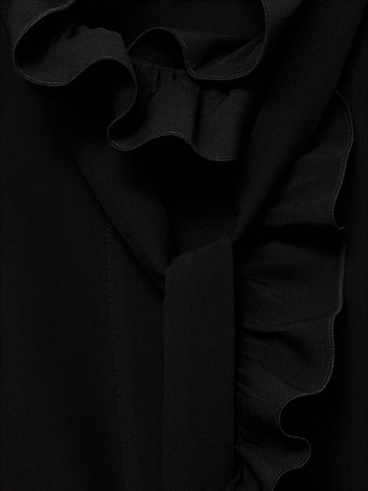 Mango Black High Neck Ruffle Blouse - Image 6 of 6