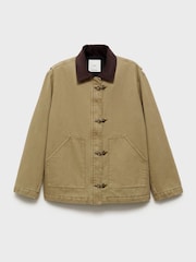 Mango Brown Contrast Collar Barn Parka Jacket - Image 7 of 8