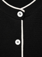 Mango Black Contrast Trim Long Sleeve Cardigan - Image 6 of 7