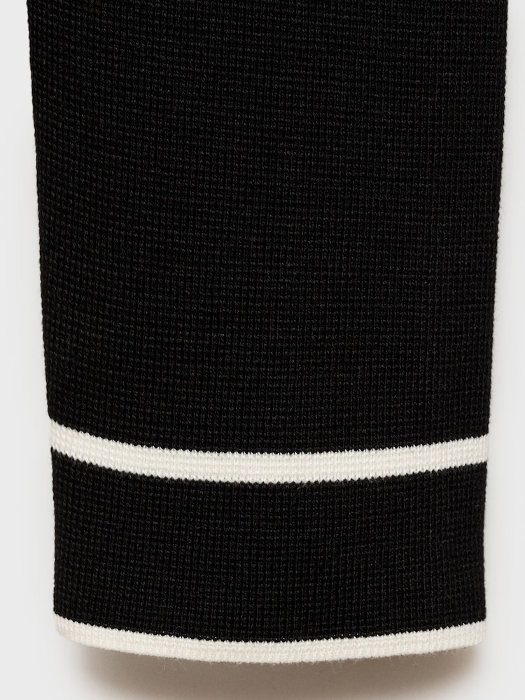 Mango Black Contrast Trim Long Sleeve Cardigan - Image 7 of 7 Mango Black Contrast Trim Long Sleeve Cardigan - Image 7 of 7