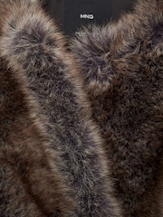Mango Brown Faux Fur Cropped Jacket - Image 7 of 7