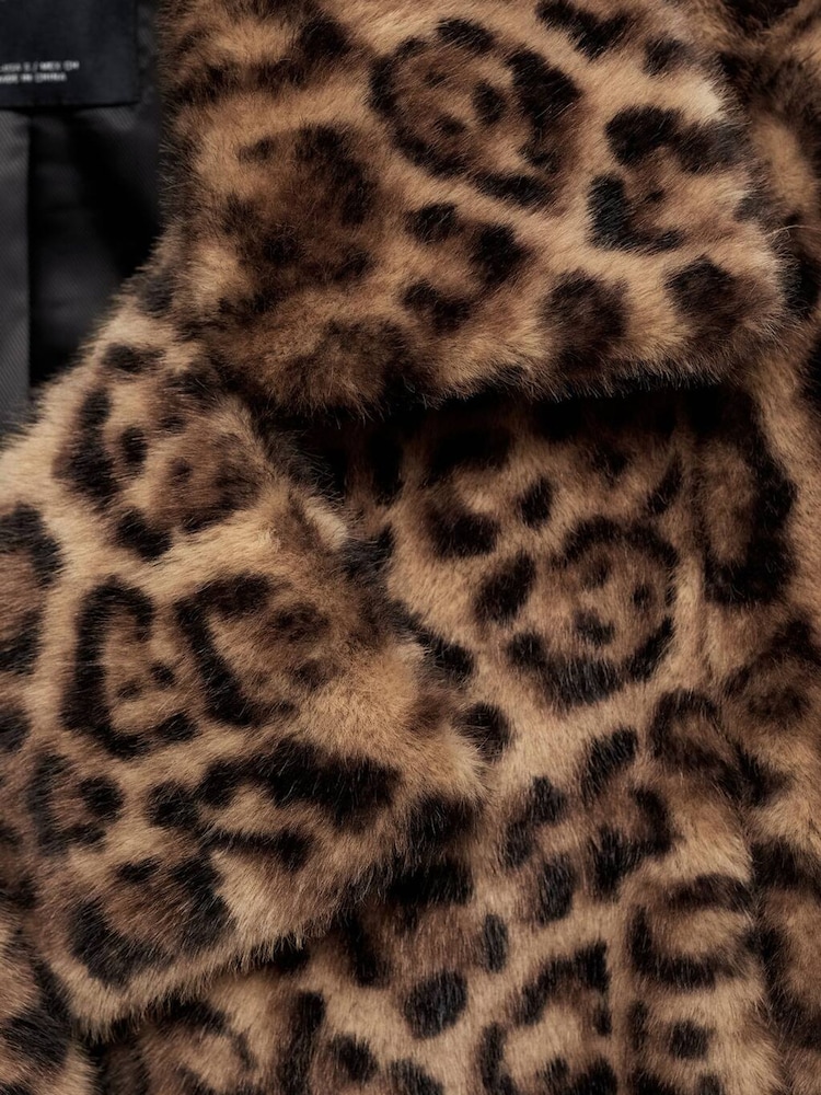Mango Animal Leopard Faux Fur Coat - Image 8 of 8 Mango Animal Leopard Faux Fur Coat - Image 8 of 8
