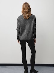 Mango Grey Sparkle Knitted Jumper - Image 3 of 6