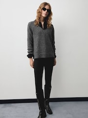 Mango Grey Sparkle Knitted Jumper - Image 4 of 6