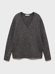 Mango Grey Sparkle Knitted Jumper - Image 5 of 6