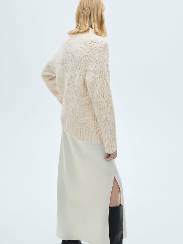 Mango Cream Knitted Highneck Jumper - Image 2 of 8 Mango Cream Knitted Highneck Jumper - Image 2 of 8