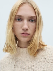 Mango Cream Knitted Highneck Jumper - Image 4 of 8