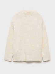 Mango Cream Knitted Highneck Jumper - Image 7 of 8