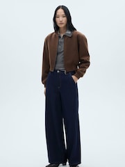 Mango Blue Wideleg Mid-Rise 100% Cotton Jeans - Image 2 of 7