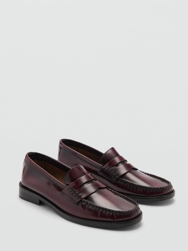 Mango Purple Leather Loafers - Image 2 of 4