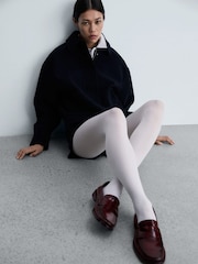 Mango Purple Leather Loafers - Image 4 of 4