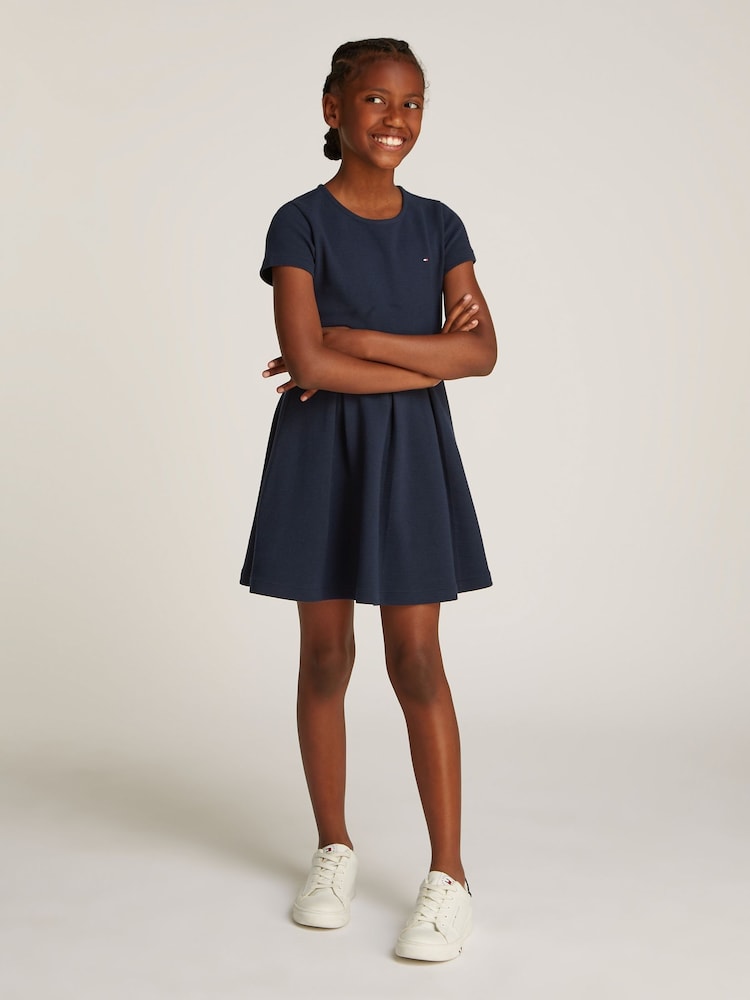 Tommy Hilfiger Blue Ottoman Skater Dress - Image 1 of 5
