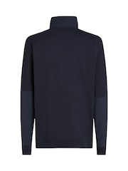 Tommy Hilfiger Blue Essential Quarter Zip Sweatshirt - Image 6 of 6