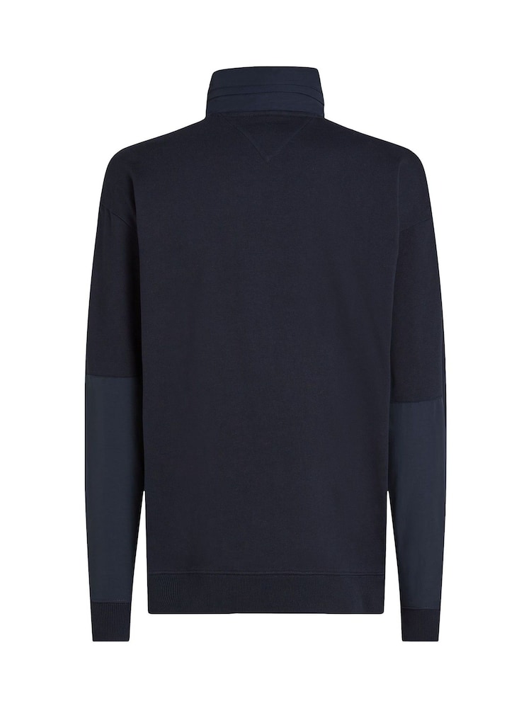 Tommy Hilfiger Blue Essential Quarter Zip Sweatshirt - Image 6 of 6