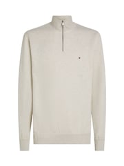 Tommy Hilfiger Beige Essential Quarter Zip Sweatshirt - Image 5 of 6