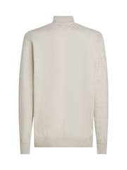 Tommy Hilfiger Beige Essential Quarter Zip Sweatshirt - Image 6 of 6