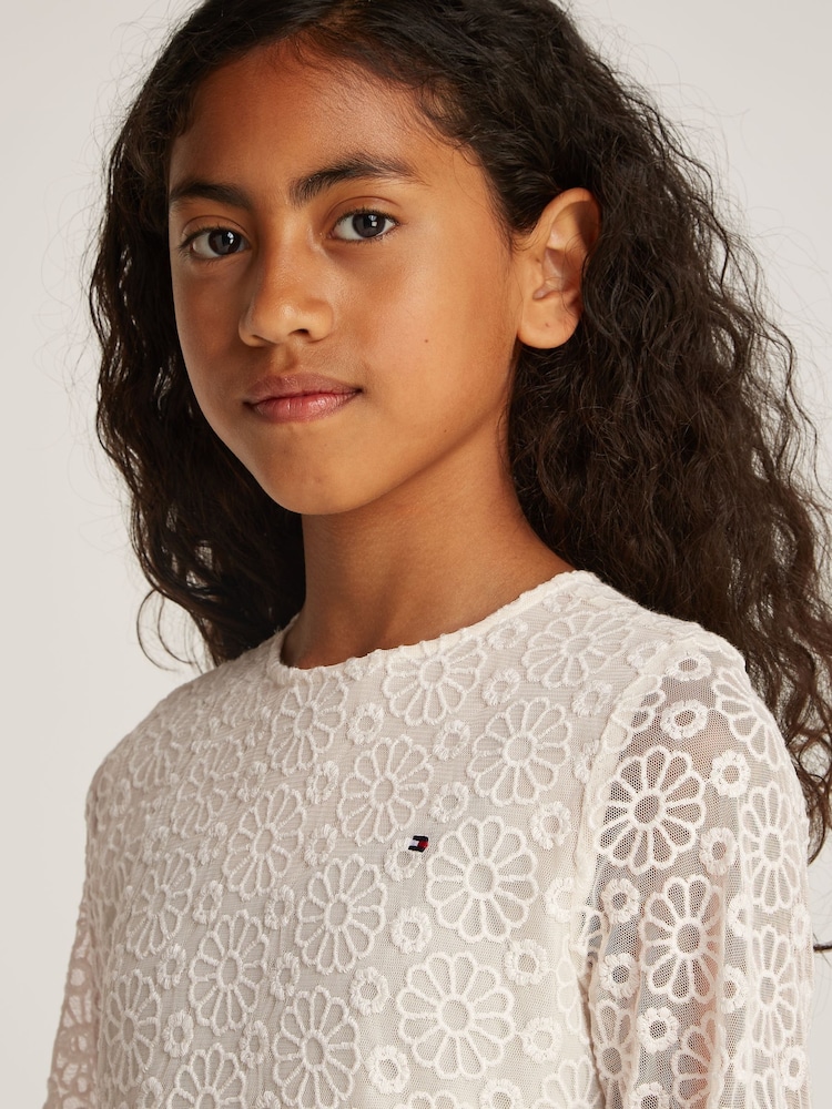 Tommy Hilfiger Nude Floral Lace Dress - Image 3 of 5