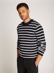 Tommy Hilfiger White Classic 100% Cotton Cable Jumper - Image 1 of 7