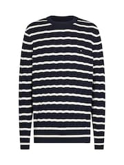 Tommy Hilfiger White Classic 100% Cotton Cable Jumper - Image 5 of 7