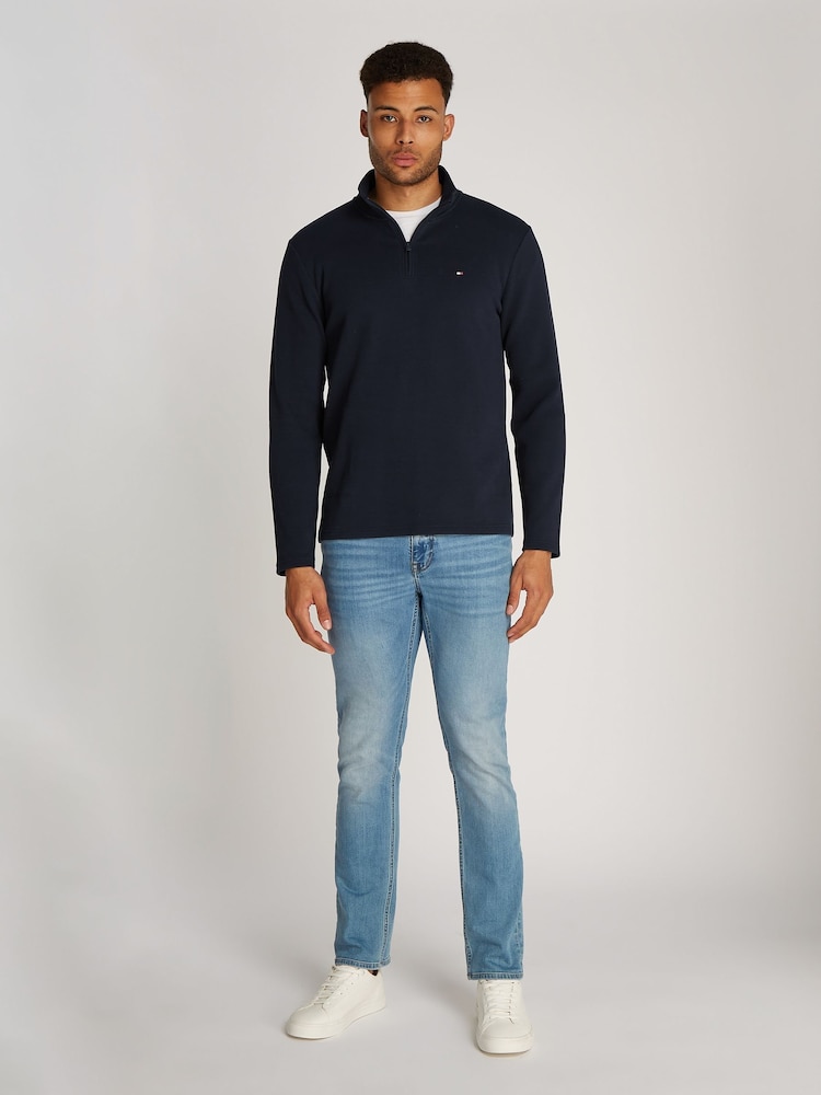 Tommy Hilfiger Blue Technical Quarter Zip Sweatshirt - Image 3 of 6