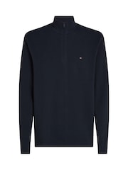 Tommy Hilfiger Blue Technical Quarter Zip Sweatshirt - Image 5 of 6