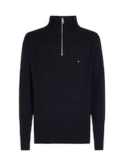 Tommy Hilfiger Blue Chunky Cotton Ribbed Nautical Jumper - Image 5 of 6
