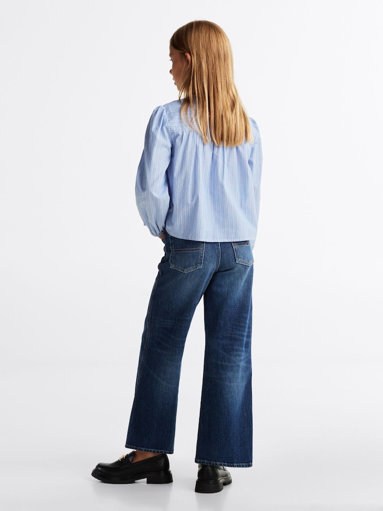 Tommy Hilfiger Blue Stripe Long Sleeve 100%  Cotton Blouse - Image 2 of 7