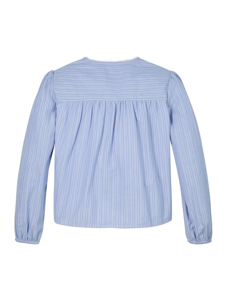 Tommy Hilfiger Blue Stripe Long Sleeve 100%  Cotton Blouse - Image 7 of 7