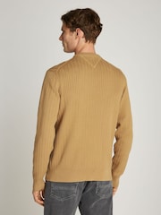 Tommy Hilfiger Natural 100% Cotton Herringbone Crew Neck Jumper - Image 2 of 6