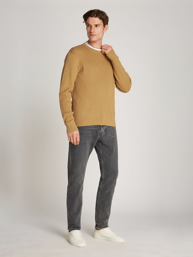 Tommy Hilfiger Natural 100% Cotton Herringbone Crew Neck Jumper - Image 3 of 6