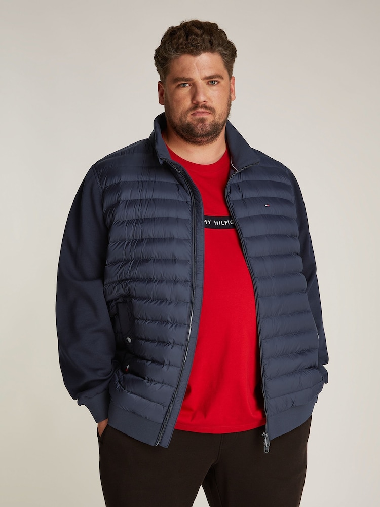 Tommy Hilfiger Blue Plus Stand Collar Zip Jacket - Image 1 of 7