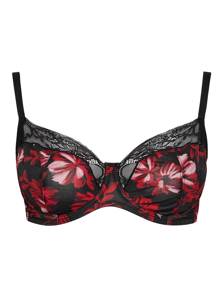 Yours Curve Floral Print Non-Padded Underwired Bra - Imagen 2 de 3 Yours Curve Floral Print Non-Padded Underwired Bra - Imagen 2 de 3