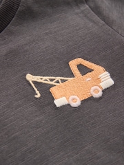 Charcoal Digger Short Sleeve Appliqué T-Shirt (3mths-7yrs) - Image 4 of 4