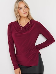 Long Tall Sally Red Cowl Neck Asymmetric Top - Image 4 of 5