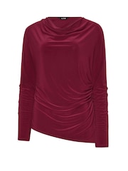 Long Tall Sally Red Cowl Neck Asymmetric Top - Image 5 of 5