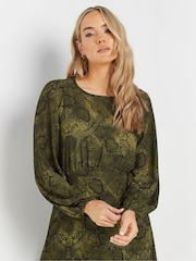 Long Tall Sally שמלת מידי בדוגמת עור נחש - תמונה 2 מתוך 5