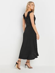 Long Tall Sally Black Wrap Frill Dress - Image 3 of 5