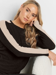 Long Tall Sally Black Side Stripe Top - Image 4 of 5