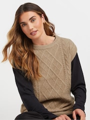 Chaleco de punto trenzado de Long Tall Sally - Imagen 4 de 5