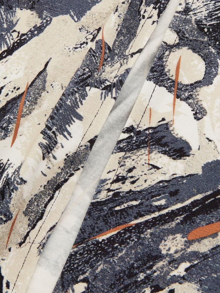 Reiss Blue Lennia Abstract-Print Jersey Midi Dress - Image 6 of 6