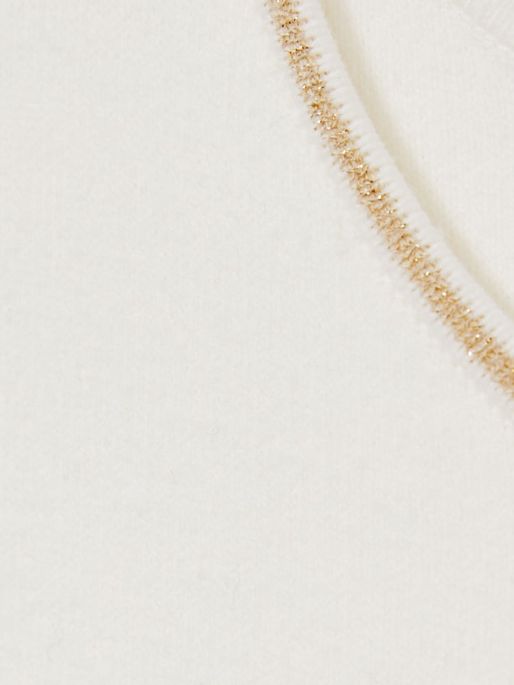 Reiss Ivory Nilo Seam Detail Knitted Midi Dress - Image 5 of 5