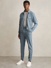 Reiss Airforce Blue Premier Drawstring Jersey Joggers - Image 1 of 6