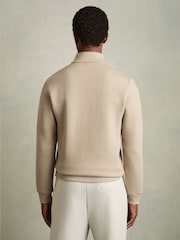 Reiss Taupe Ashby Half-Zip Funnel-Neck Jumper - Image 5 of 7
