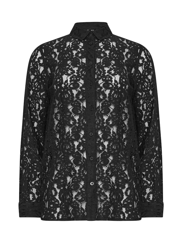 Long Tall Sally Black Lace Shirt - Image 6 of 6