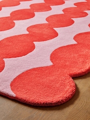 Eleanor Bowmer Pink Wavey Stripe Wool Rug - Image 2 of 5